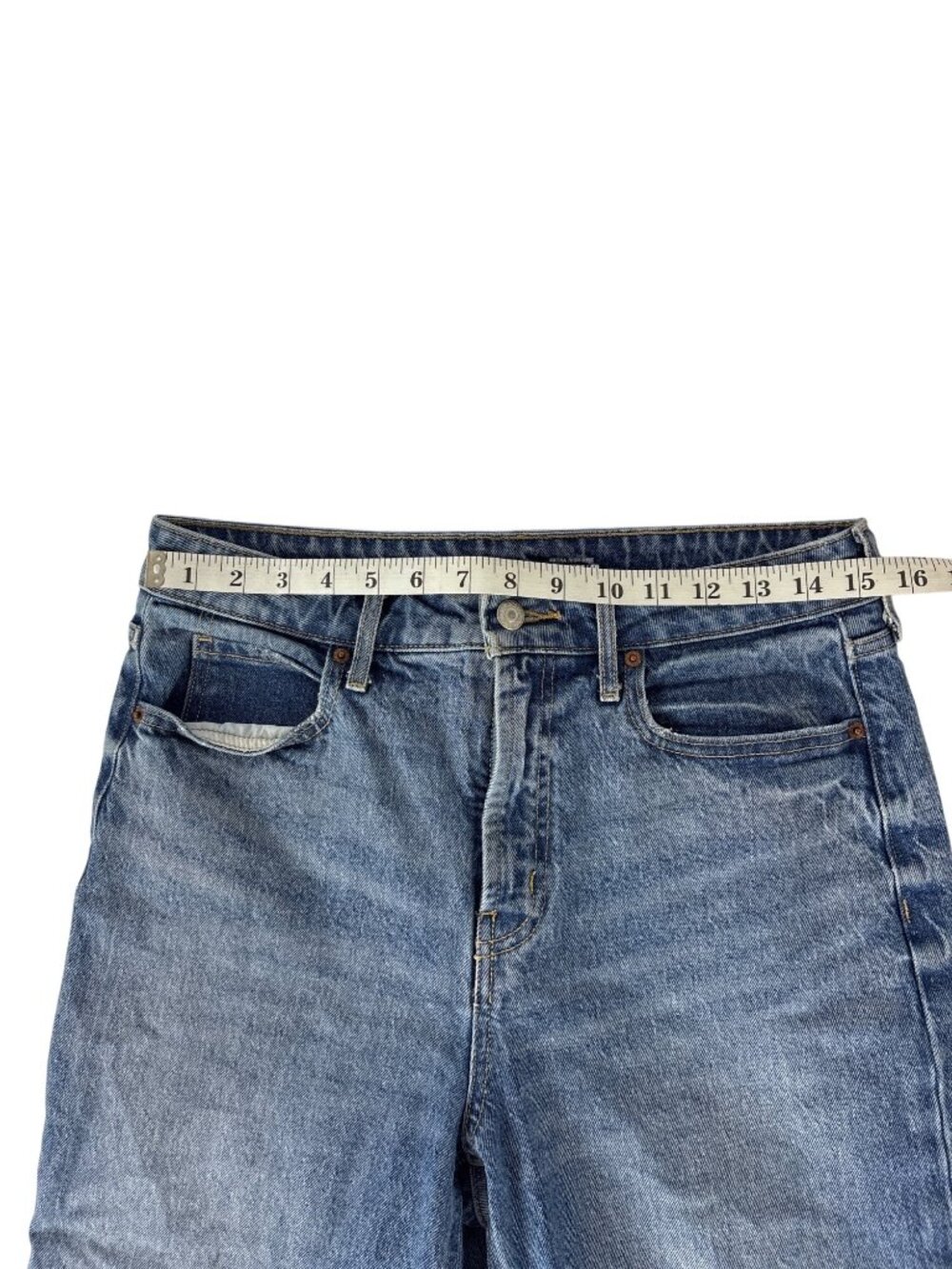 Old Navy Extra High-Rise Sky-Hi Wide Leg Baggy Jeans Medium Wash Denim Size 6 - Picture 12 of 16